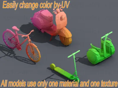 Low Poly Transport Person Isometric Low-poly 3D model