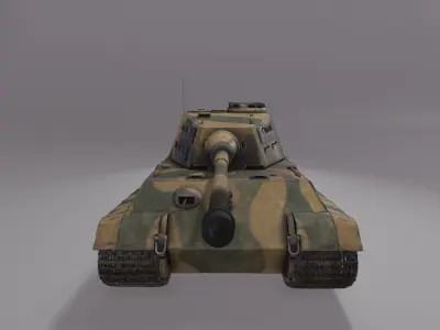 King Tiger Tank  Low-poly 3D model