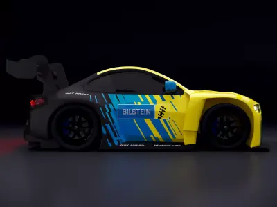 GT3 M4 Racecar Low-poly 3D model