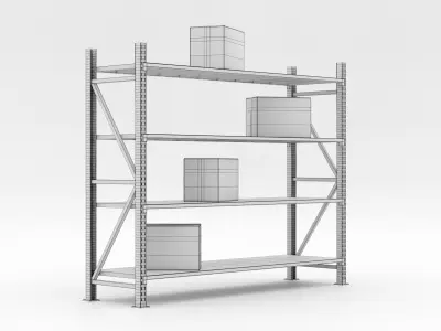 Coloured Warehouse Rack  3D model