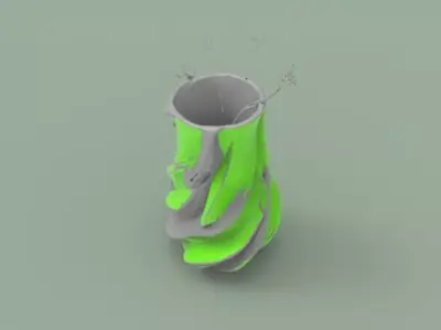 Neon Kinetic Blossom Vase 3D print model