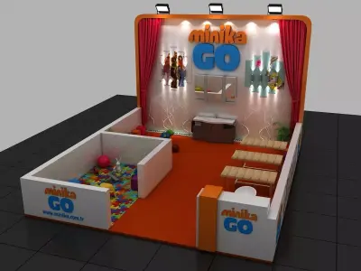 Exhibition Baby Fair Stand 6X5 3D model