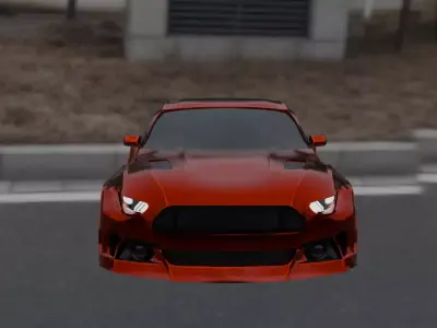 Ford Mustang S550 Low-poly 3D model