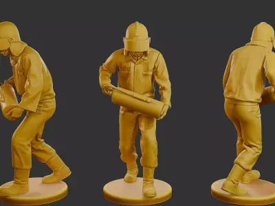 Czechoslovakian firefighter 90s 009 3D print model