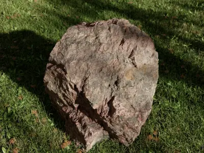 Rippled Large Rock Boulder Model, Mottled Red 