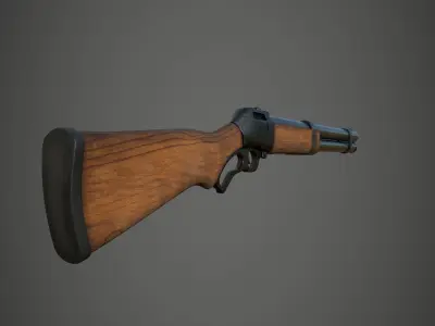 Shotgun sigle barrel Low-poly 3D model