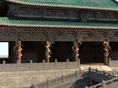 Ancient Chinese architecture 3D model 6