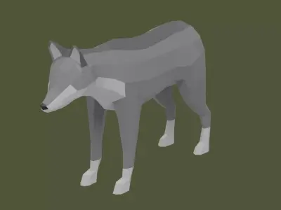 Stylized lowpoly WOLF Free low-poly 3D model