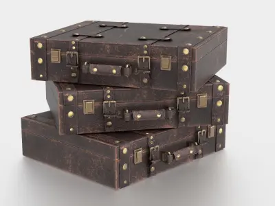 Vintage Suitcase  Low-poly 3D model