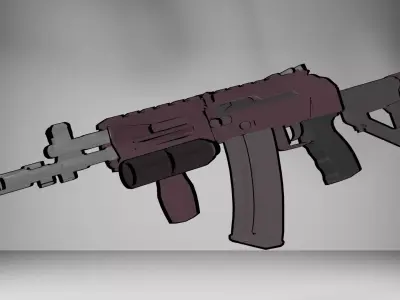AK-12 Low-poly 3D model