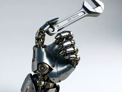 Robot Hand Holding Wrench 3D Model Low-poly 3D model