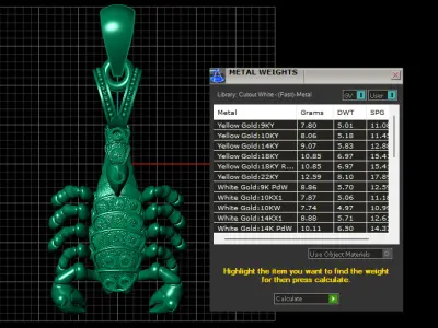 SCORPION INSECT PENDANT 3D PRINTABLE MODEL 3D print model