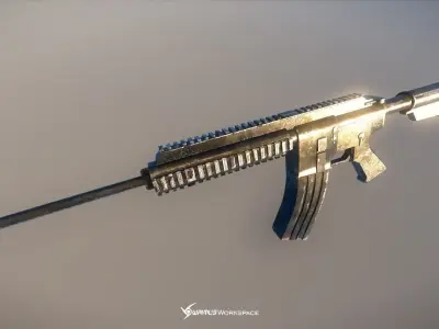 Infanty Assault Rifle 3D model Free low-poly 3D model