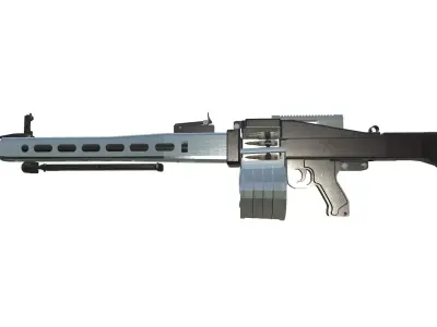 Low-Poly Light Machine MG42 3D Model Low-poly 3D model