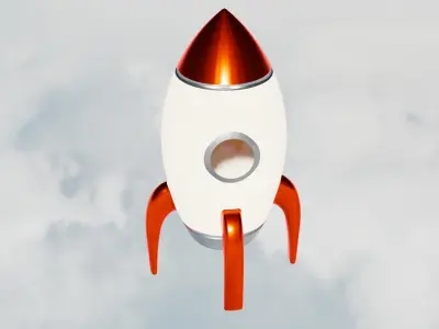 cartoon rocket001 Low-poly 3D model