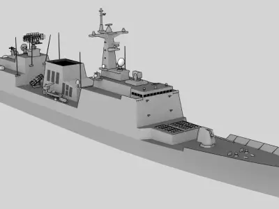 DDG Chungmugong Yi Sun-sin KDX II class Low-poly 3D model