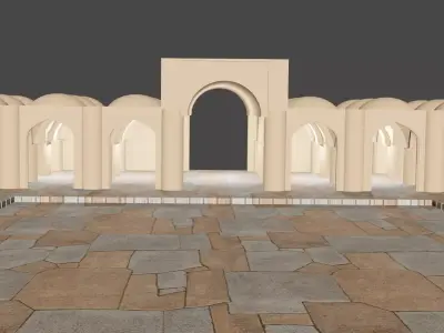 Castle Yard Low-poly 3D model