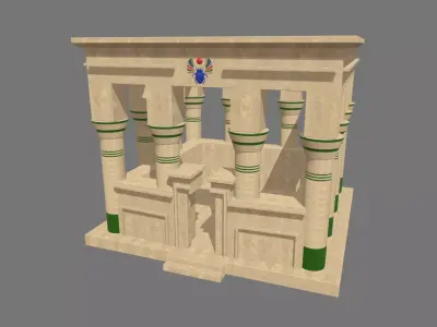 Low Poly Egyptian Temple 02 Low-poly 3D model
