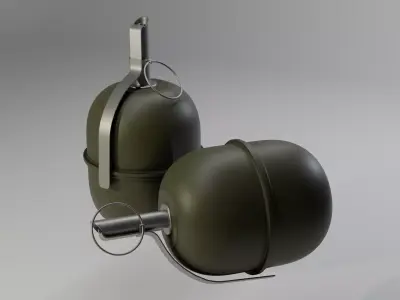 3 Soviet and 3 USA grenades Free 3D model