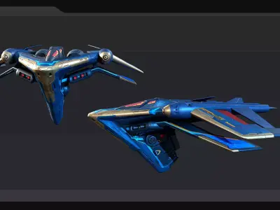 BB4 - GUARDIAN Fighter Low-poly 3D model