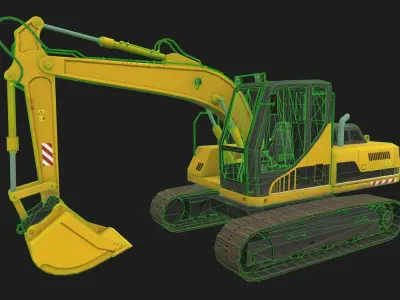 Excavators K Low-poly 3D model