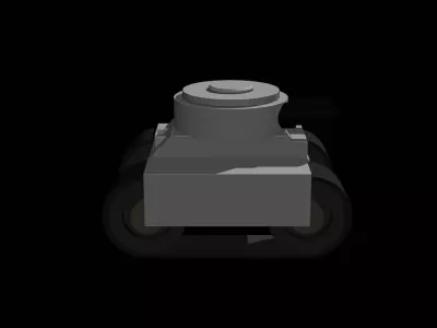 Stylized Low Poly Tank Light Turret Game Ready Low-poly 3D model