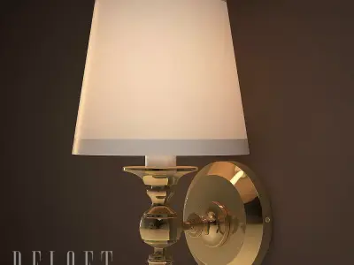 Lamp Bracket Lacquered Burnished Brass 3D model