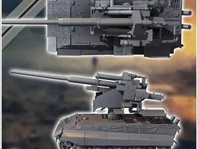 E-75 128mm Flak 40 Entwicklung - Germany Eastern Western Berlin 3D print model