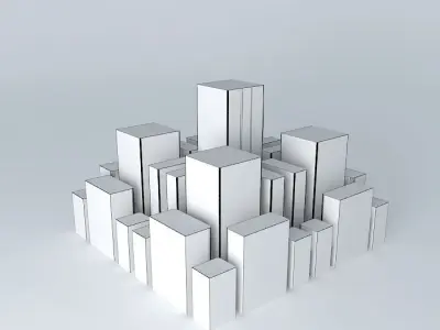 Cityscape 3 cubes 3D model