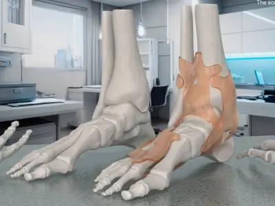 Anatomical Foot Skeleton Model with Ligament Overlay 3D model