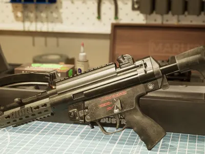 HK MP5A3 - MLI Low-poly 3D model