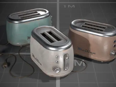 Used Vintage Toasters Low-poly 3D model