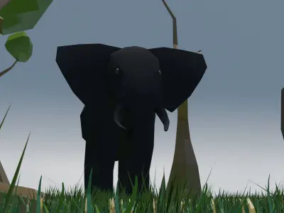 Low poly Elephant Low-poly 3D model
