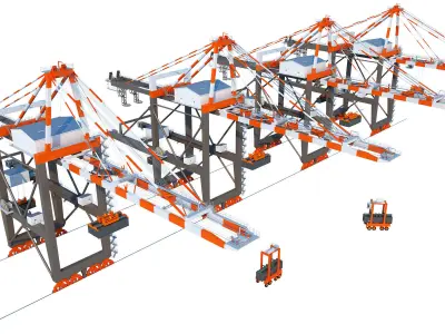 Harbour Cargo Crane 3D model