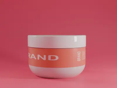 Cosmetic Jar Container Model Free low-poly 3D model