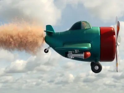 cartoon airplane 3D model