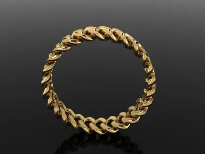Cuban Link Band Ring SIZE 6 3D print model