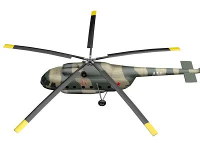 Mi-8 Russian Military Helicopter Low-poly Free low-poly 3D model
