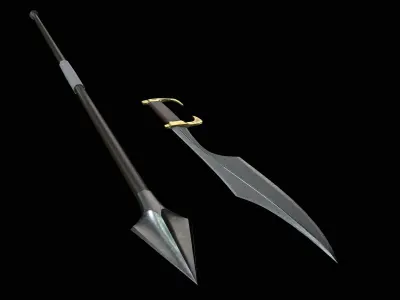 Spartan Weapons Low-poly 3D model
