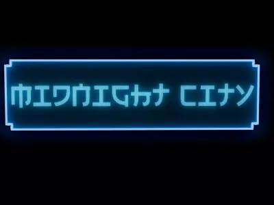 Free Scifi Neon Text Free 3D model