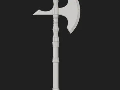 Game ready medieval axe 4 Low-poly 3D model