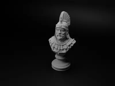 Inca Warrior Bust Chess 3D print model buy