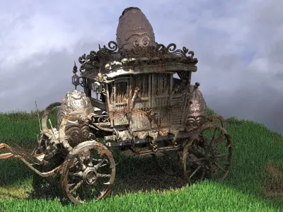 Golden Easter Stage Coach  2 golden 3D model