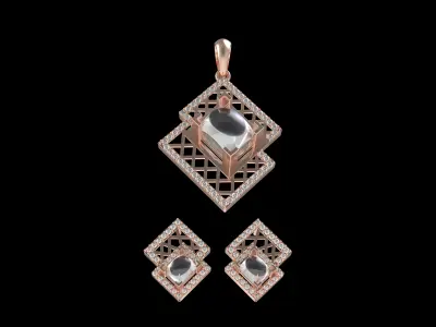 Diamond Pendant Set 02 3D print model