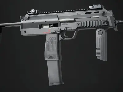 MP 7 Sub Machine Gun Low-poly 3D model