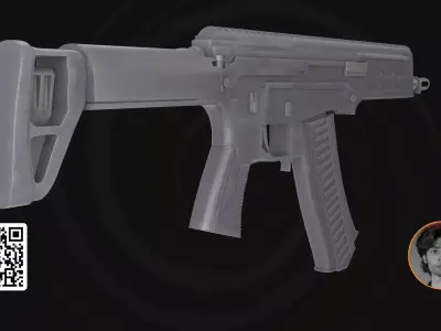 Compact Tactical Rifle 3D Model 3D model