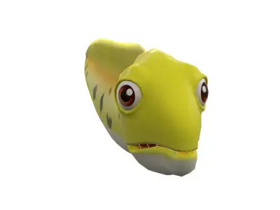 Morey Eel Fish Cartoon Animated Low-poly 3D model