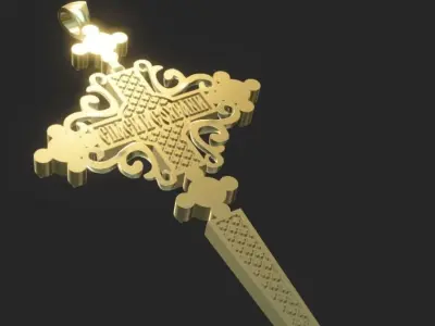 Cross with the face of Christ 3D print model purchase