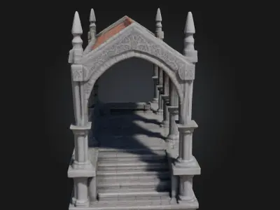 Ancient Stone Pavilion  Shelter from a Forgotten Era 3D model