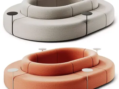 MDD Artico Sectional Sofa Rectangular Set 3D model